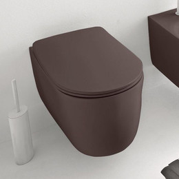 Унитаз подвесной безободковый Kerasan Nolita 531475, бургундский - фото 