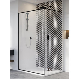 Душевая перегородка Radaway Modo X Black II Frame 95х200 см 389295-54-56 (стекло 10 мм), черный/прозрачное - фото 