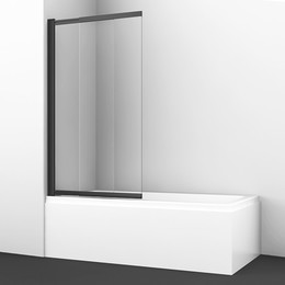 Шторка для ванны WasserKraft Dill 100 см 61S02-100, чёрный/прозрачное - фото 