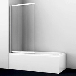 Шторка для ванны WasserKraft Main 100 см 41S02-100 WasserSchutz, хром/прозрачное - фото 