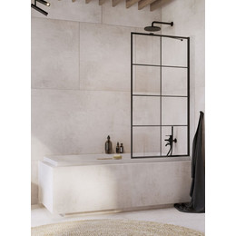 Шторка для ванны Radaway Idea Black PNJ II Factory 100 см 10001100-54-55, черный/прозрачное - фото 