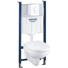 Инсталляция Grohe Solido с подвесным унитазом Lecico Perth 39116000, кнопка белая - фото 