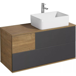 Тумба подвесная со столешницей Акватон Терра 105 см 1A246901TEKA0, дуб кантри/антрацит - фото 