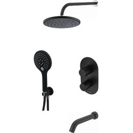 Душевая система для ванны с термостатом WasserKraft A177477 Thermo, черный - фото 