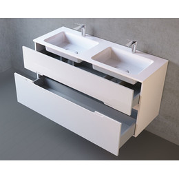 Тумба подвесная с раковиной Jorno Modul 120 см Mоl.01.122/P/W, белый - фото 