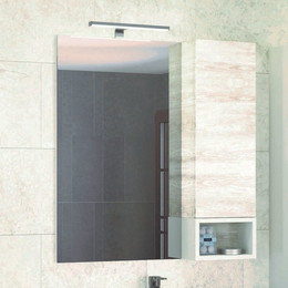 Зеркало-шкаф Comforty Прага 75 см, дуб белый - фото 