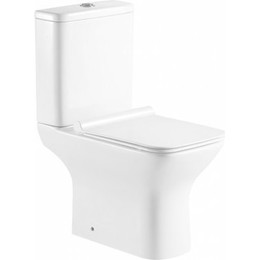 Унитаз-компакт безободковый Aquanet Rimless Cube 2-C CL-12288 240208 с тонкой крышкой микролифт - фото 