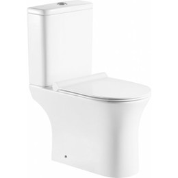 Унитаз-компакт безободковый Aquanet Rimless Roll 2-C CL-12289 240206 с тонкой крышкой микролифт - фото 