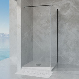 Душевая перегородка RGW WA-031B 90х195 см 35103109-14 (стекло 8 мм) с кронштейном в комплекте, черный/прозрачное - фото 