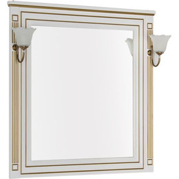 Зеркало Aquanet Паола 90 см 186108, белый/золото - фото 