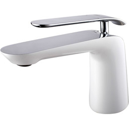 Смеситель для раковины Lemark Melange LM4906CW, хром/белый - фото 