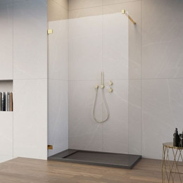 Душевая перегородка Radaway Essenza Pro 8 Gold Walk-in 105х200 см 1012105-09-01 (стекло 8 мм), золото/прозрачное - фото 
