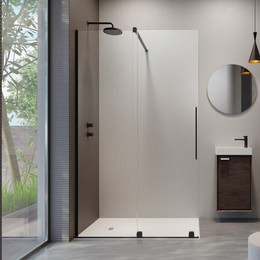 Душевая перегородка Radaway Furo Black Walk-in 100х200 см 10106538-54-01L (стекло 8 мм), черный/прозрачное - фото 