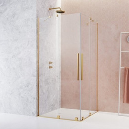 Душевое ограждение Radaway Furo Gold KDD 90х90 см (стекло 8 мм), золото/прозрачное - фото 