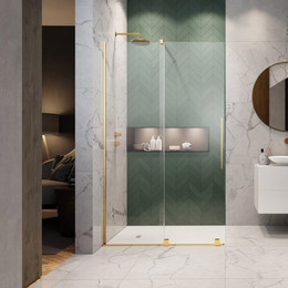 Душевая перегородка Radaway Furo Gold Walk-in 160х200 см 10106838-09-01L (стекло 8 мм), золото/прозрачное - фото 