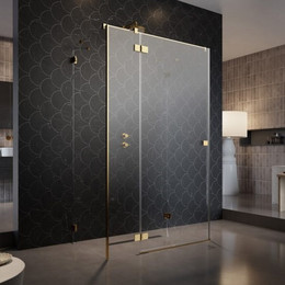Душевое ограждение Radaway Essenza Pro Gold KDJ+S 110х100 см L, золото/прозрачное - фото 