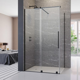 Душевое ограждение Radaway Furo Black KDJ 110х80 см L (стекло 8 мм), черный/прозрачное - фото 