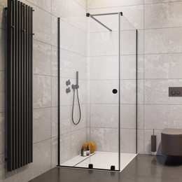 Душевое ограждение Radaway Furo Black KDJ RH 100х120 см L (стекло 8 мм), черный/прозрачное - фото 