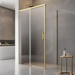 Душевое ограждение Radaway Idea Gold KDJ 100х100 см L, золото/прозрачное - фото 