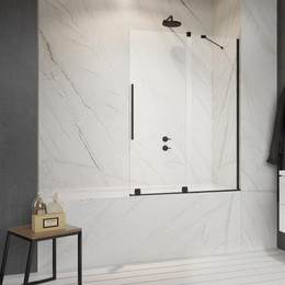 Шторка для ванны Radaway Furo Black PND II 140 см 10109738-54-01R (стекло 8 мм), черный/прозрачное - фото 