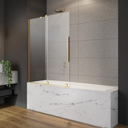 Шторка для ванны Radaway Furo Gold PND II 110 см 10109588-09-01L (стекло 8 мм), золото/прозрачное - фото 