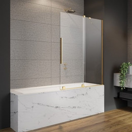 Шторка для ванны Radaway Furo Gold PND II 100 см 10109538-09-01R (стекло 8 мм), золото/прозрачное - фото 
