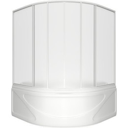 Шторка для ванны Bas Хатива 1430х1430 мм, белый/матовое (пластик) - фото 