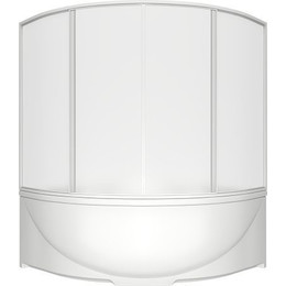 Шторка для ванны Bas Ирис/Империал 1500х1450 мм, белый/матовое (пластик вотер) - фото 