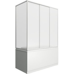 Шторка для ванны Bas Тесса 1400х1450 мм, белый/матовое (стекло) - фото 