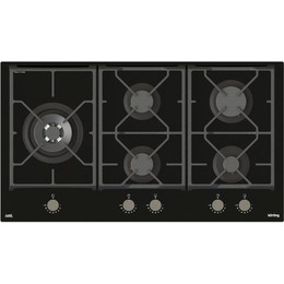 Газовая варочная поверхность Korting HGG 9987 CTN FLC (чёрное стекло) - фото 