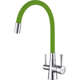 Смеситель для кухни Lemark Comfort LM3075C-Green, хром/зелёный - фото 
