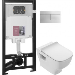 Инсталляция с подвесным безободковым унитазом Jacob Delafon Struktura E21741RU-00 - фото 