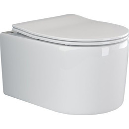Унитаз подвесной безободковый Ceramicanova Moments Rimless CN3003 с тонкой крышкой микролифт - фото 