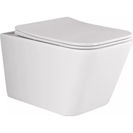 Унитаз подвесной безободковый Ceramicanova Metric Rimless CN3007 с тонкой крышкой микролифт, Цвет производителя: белый - фото 