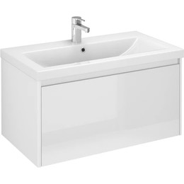 Тумба подвесная с раковиной Velvex Klaufs 80 см tpKLA.80.1Y-616.216, белый глянец - фото 