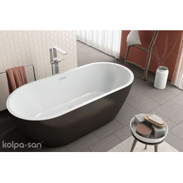 Ванна отдельностоящая Kolpa-San Dalia FS 170x80 см, белый/черный - фото 