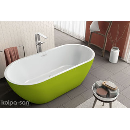 Ванна отдельностоящая Kolpa-San Dalia FS 170x80 см, белый/зеленый - фото 