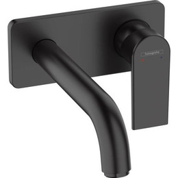 Смеситель для раковины настенный Hansgrohe Vernis Shape 71578670, черный матовый - фото 