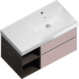 Тумба подвесная с раковиной Kerama Marazzi Cubo 90 см CU.90Rh\MAL, мальва/метц - фото 