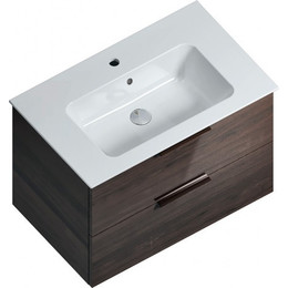 Тумба подвесная с раковиной Kerama Marazzi Piano 75 см PI.75\OLM, дымчатый вяз - фото 