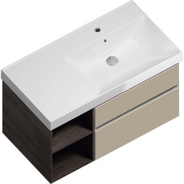 Тумба подвесная с раковиной Kerama Marazzi Cubo 90 см CU.90Rh\LIM, лимо/метц - фото 