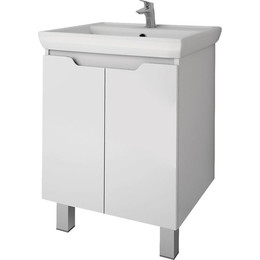 Тумба напольная с раковиной Dreja Q Plus 55 см 99.1008, белый глянец - фото 