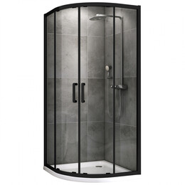 Душевое ограждение Abber Schwarzer Diamant 90х90 см AG01090B, черный/прозрачное - фото 