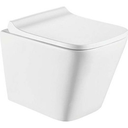 Унитаз подвесной CeramaLux Rimless 5171 с крышкой микролифт, Цвет производителя: белый - фото 