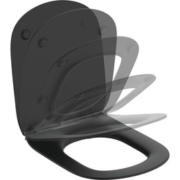 Сиденье с крышкой для унитаза Ideal Standard Silk Black Tesi микролифт T3527V3, черный матовый - фото 