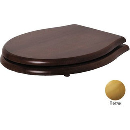 Сиденье с крышкой для унитаза Azzurra Giunone-Jubilaeum микролифт 1800NM/F noce/oro, цвет дерево (петли золото) - фото 