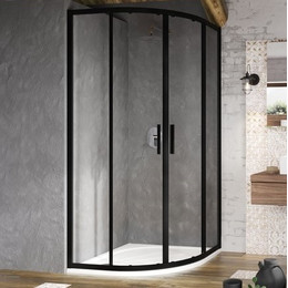 Душевое ограждение Ravak Blix Slim BLSCP4 80x80 см X3BM40300Z1 чёрный/прозрачное - фото 