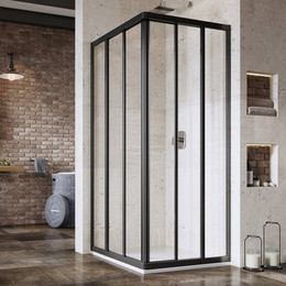 Душевое ограждение Ravak Supernova ASRV3+ASRV3 90x90 см 15V703R211 чёрный/pearl - фото 
