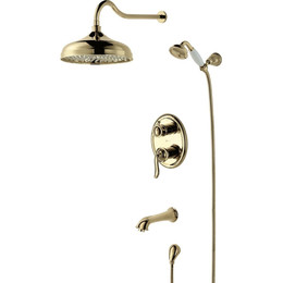Душевая система для ванны Lemark Brava LM4722G, золото - фото 