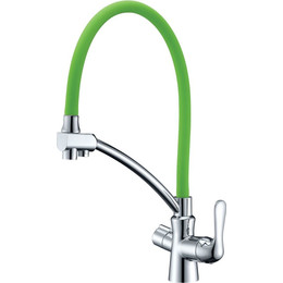Смеситель для кухни Lemark Comfort LM3070C-Green, хром/зеленый - фото 